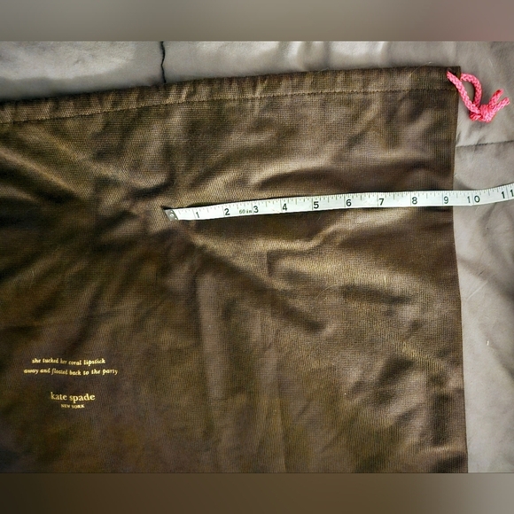 HUGE XL Kate Spade Drawstring Dust Bag Cover Pouch Pink Brown Handbag Purse Tote - Picture 5 of 6